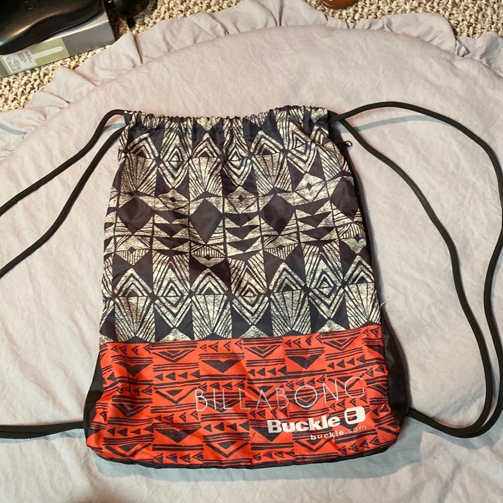 Billabong Black and Orange Geometric Backpack